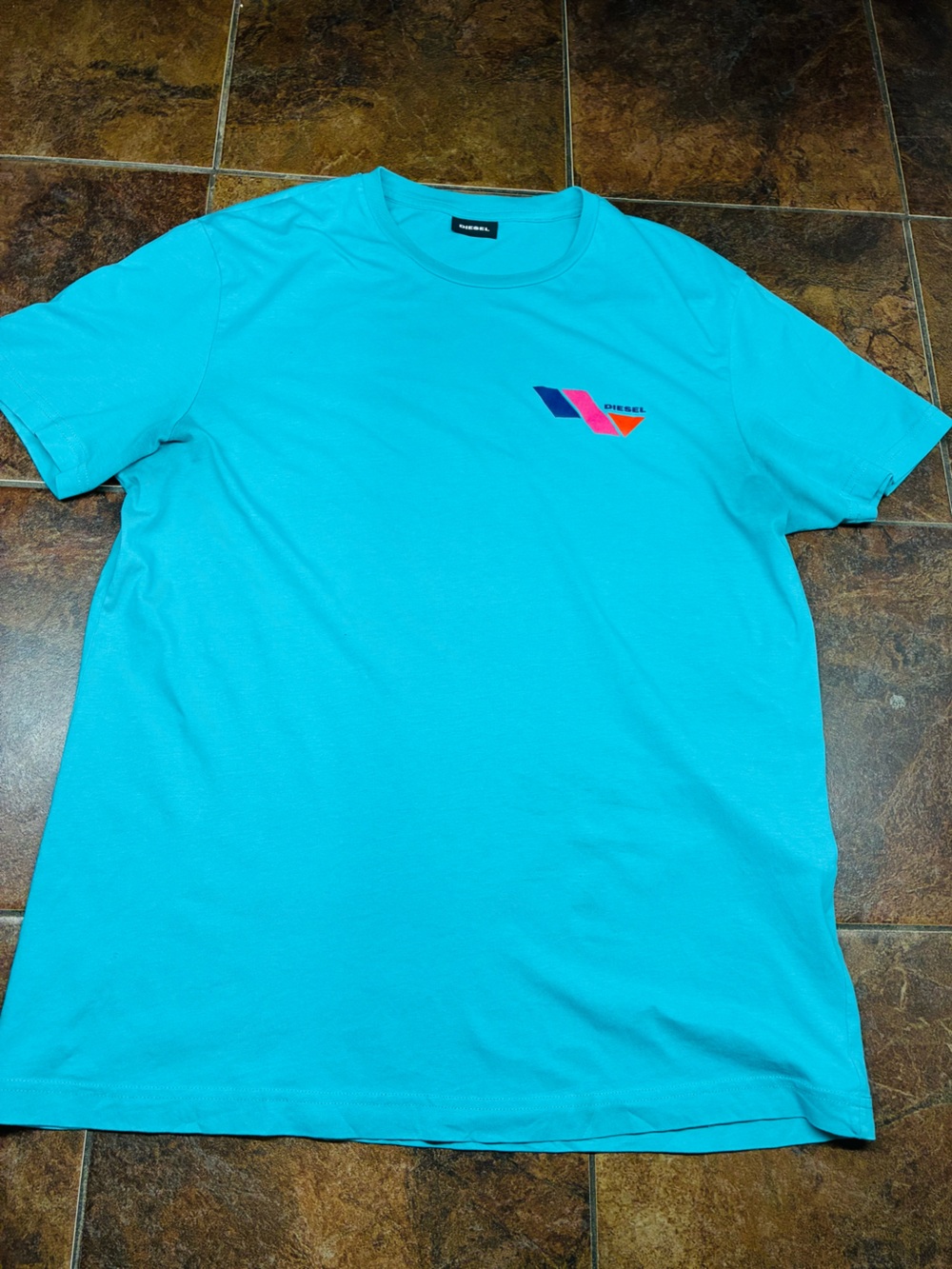 Diesel Bright Turquoise Short Sleeve Logo Tee